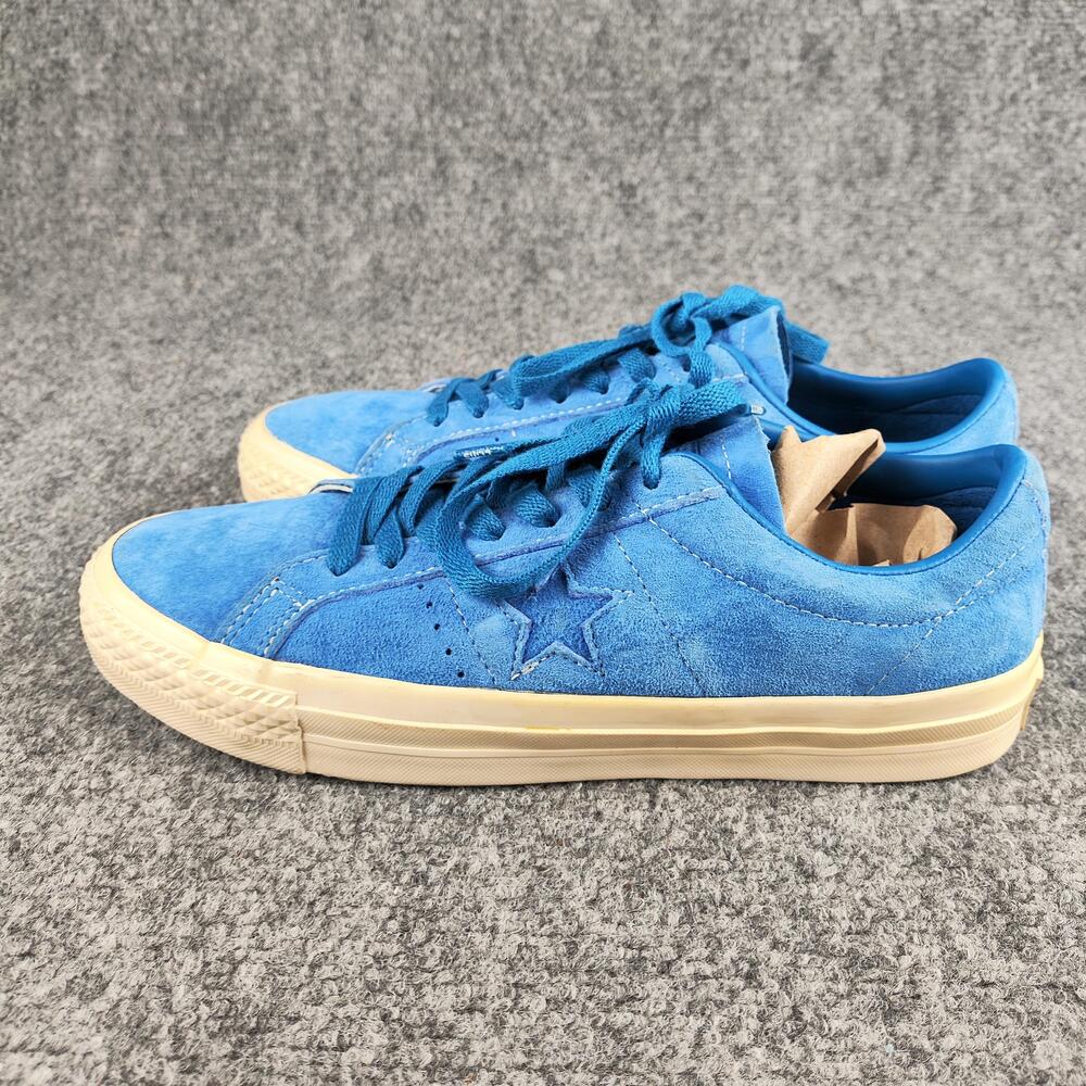Converse One Star Shoes Mens Size 8 Blue Suede Low Top Skate Sneakers 168655C